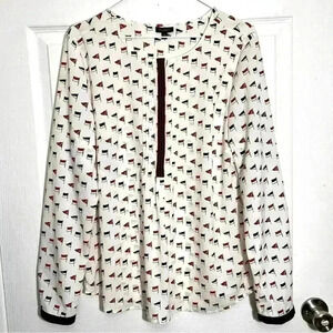 TALBOTS Nautical Flag Long Sleeve Top | size 14